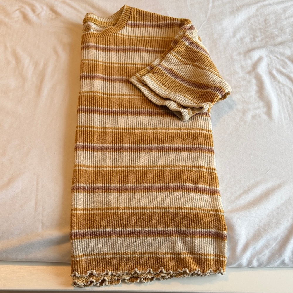American Eagle Outfitters Striped tshirt Sweater in Mustard and Brown
